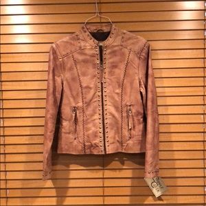 Cripple creek leather jacket w/ studded cross NWT!